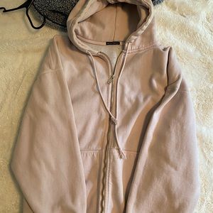 Brandy Melville baby pink oversized zip